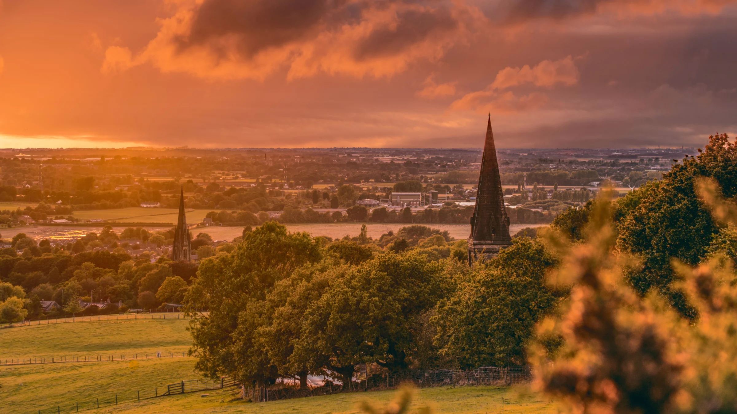 There's a strong chance this image contains the following subjects: architecture,  sky,  travel,  sunset,  dawn,  lancashire,  church,  southport. The photographer has provided the following description: Taken in Parbold, West Lancashire 9th Sept 2025. An extraordinary sunset lit up the night sky and the landscape from Parbold all the way out to Southport. Photographer_name: Chris Michael. Title: Parbold Sunset. The photographer has provided the following description: Taken in Parbold, West Lancashire 9th Sept 2025. An extraordinary sunset lit up the night sky and the landscape from Parbold all the way out to Southport. Make: fujifilm. Model: X-T5. Technical: 55-200mm.. Published: 2025-09-09 17:05:55
