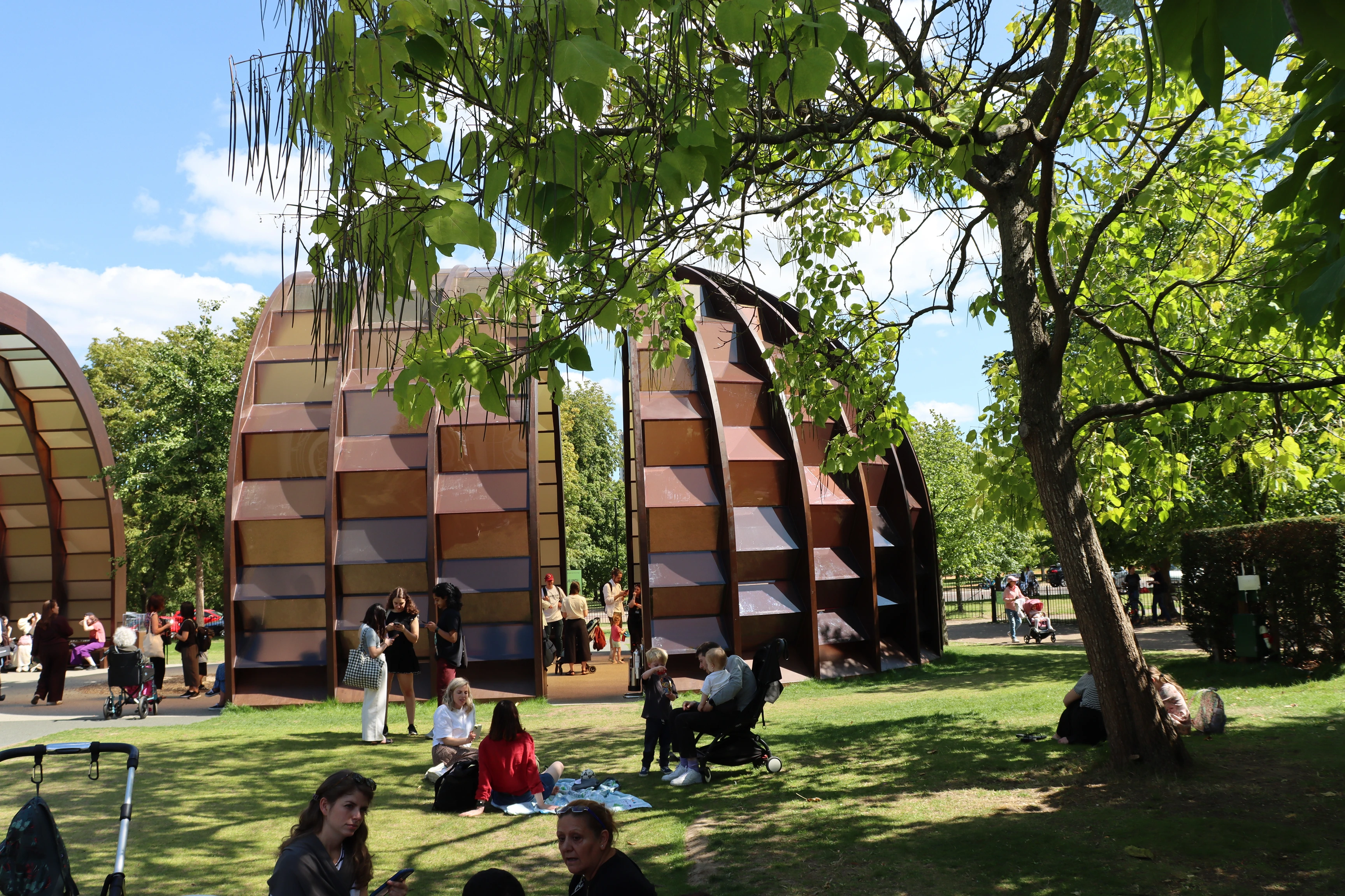 There's a strong chance this image contains the following subjects: architecture. The photographer has provided the following description: Designed by Marina Tabassum this is this year's Pavilion and very nice it is too. Photographer_name: Paul Miller. Title: Serpentine Pavilion 2025. The photographer has provided the following description: Designed by Marina Tabassum this is this year's Pavilion and very nice it is too. Make: canon. Model: EOS 90D. Technical: EF-S18-55mm f/4-5.6 IS STM. Published: 2025-08-20 14:58:42
